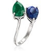 image:imageRossSimons 090 Carat Sapphire and 70 Carat Emerald Toi Et Moi Ring in Sterling SilverEmerald