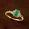 image:imageRossSimons 090 ct tw Emerald Ring With Diamonds in 10kt Yellow GoldEmerald
