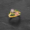 image:imageRossSimons 093 ct tw MultiGemstone Flower Ring in 18kt Gold Over SterlingDiopside