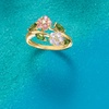 image:imageRossSimons 093 ct tw MultiGemstone Flower Ring in 18kt Gold Over SterlingDiopside