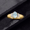 image:imageRossSimons 100 Carat Aquamarine Ring With Diamonds in 14kt Yellow GoldAquamarine