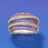 image:imageRossSimons 100 ct tw Pink Sapphire and 15 ct tw Diamond Highway Ring in 2Tone Sterling SilverNo Gemstone