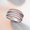 image:imageRossSimons 100 ct tw Pink Sapphire and 15 ct tw Diamond Highway Ring in 2Tone Sterling SilverNo Gemstone