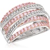 image:imageRossSimons 100 ct tw Pink Sapphire and 15 ct tw Diamond Highway Ring in 2Tone Sterling SilverNo Gemstone
