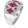 image:imageRossSimons 100 ct tw Ruby and 10 ct tw Diamond Dome Ring in Sterling SilverRuby