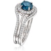 image:imageRossSimons 110 Carat London Blue Topaz and 50 ct tw White Topaz Jewelry Set Ring and Ring Guard in Sterling SilverTopaz
