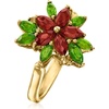 image:imageRossSimons 120 ct tw Garnet and 90 ct tw Chrome Diopside Flower Ring With Citrines in 18kt Gold Over SterlingCitrine