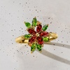 image:imageRossSimons 120 ct tw Garnet and 90 ct tw Chrome Diopside Flower Ring With Citrines in 18kt Gold Over SterlingCitrine