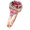 image:imageRossSimons 130 Carat Rhodolite Garnet and 10 ct tw Pink Tourmaline Ring With 20 ct tw White Zircon in 18kt Rose Gold Over SterlingRhodolite Garnet