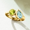image:imageRossSimons 130 Carat Sky Blue Topaz and 60 Carat Peridot Toi Et Moi Ring in 18kt Gold Over SterlingPeridot