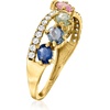 image:imageRossSimons 140 ct tw Multicolored Sapphire and 19 ct tw Diamond Crisscross Ring in 14kt Yellow GoldSapphire