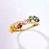 image:imageRossSimons 140 ct tw Multicolored Sapphire and 19 ct tw Diamond Crisscross Ring in 14kt Yellow GoldSapphire