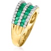 image:imageRossSimons 150 ct tw Emerald and 73 ct tw Diamond MultiRow Dome Ring in 14kt Yellow GoldEmerald