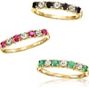 image:imageRossSimons 150 ct tw MultiGemstone Jewelry Set 3 Rings in 18kt Gold Over SterlingEmerald