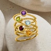 image:imageRossSimons 160 ct tw MultiGemstone Jewelry Set 5 Rings in 18kt Gold Over SterlingAmethyst
