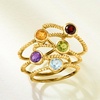 image:imageRossSimons 160 ct tw MultiGemstone Jewelry Set 5 Rings in 18kt Gold Over SterlingAmethyst