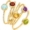 image:imageRossSimons 160 ct tw MultiGemstone Jewelry Set 5 Rings in 18kt Gold Over SterlingAmethyst