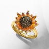 image:imageRossSimons 170 ct tw Citrine and 80 ct tw Smoky Quartz Sunflower Ring in 18kt Gold Over SterlingCitrine