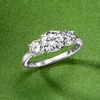 image:imageRossSimons 225 ct tw Moissanite 3Stone Ring in Sterling SilverMoissanite