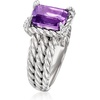 image:imageRossSimons 230 Carat Amethyst 3Row Ring With White Topaz in Sterling SilverAmethyst