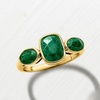 image:imageRossSimons 280 ct tw Emerald 3Stone Ring in 18kt Gold Over SterlingEmerald