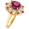 image:imageRossSimons 340 ct tw Ruby and 12 ct tw Diamond Frame Ring in 14kt Yellow GoldRuby