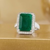 image:imageRossSimons 440 Carat Emerald and 20 ct tw Diamond Ring in Sterling SilverEmerald