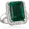 image:imageRossSimons 440 Carat Emerald and 20 ct tw Diamond Ring in Sterling SilverEmerald