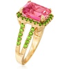 image:imageRossSimons 500 Carat Pink Topaz and 100 ct tw Chrome Diopside Ring in 18kt Gold Over SterlingDiopside