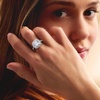 image:imageRossSimons 510 ct tw CZ Halo Ring in Sterling SilverCubic Zirconia