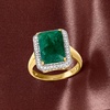 image:imageRossSimons 550 Carat Emerald and 20 ct tw Diamond Ring in 14kt Yellow GoldEmerald