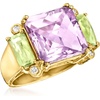 image:imageRossSimons 650 Carat Amethyst and 140 ct tw Peridot Ring With White Topaz in 18kt Gold Over SterlingAmethyst