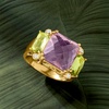 image:imageRossSimons 650 Carat Amethyst and 140 ct tw Peridot Ring With White Topaz in 18kt Gold Over SterlingAmethyst