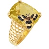 image:imageRossSimons 875 Carat Lemon Quartz Bumblebee Ring With Smoky Quartz and Black Spinels in 18kt Gold Over SterlingQuartz