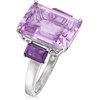 image:imageRossSimons 900 ct tw EmeraldCut Amethyst Ring in Sterling SilverAmethyst