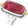 image:imageRossSimons 950 Carat Ruby RopedEdge Ring in Sterling Silver With 18kt Gold Over SterlingRuby