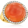 image:imageRossSimons Carnelian and 60 ct tw White Topaz Ring in 18kt Gold Over SterlingCarnelian