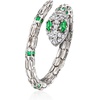 image:imageRossSimons Italian 14 ct tw Simulated Emerald and 10 ct tw CZ Snake Ring in Sterling SilverEmerald
