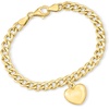 image:imageRossSimons Italian 18kt Gold Over Sterling Puffed Heart CurbLink Braceletno gemstone