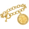 image:imageRossSimons Italian 18kt Gold Over Sterling Replica Lira Coin and OvalLink Toggle Braceletno gemstone
