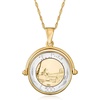 image:imageRossSimons Italian Genuine Lira Coin Pendant Necklace in 18kt Gold Over Sterling