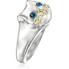 image:imageRossSimons London Blue Topaz Sterling Silver Cat Ring With 18kt Gold Over SterlingTopaz