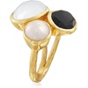 image:imageRossSimons Onyx Moonstone and 8mm Cultured Pearl Ring in 18kt Gold Over Sterling