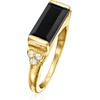 image:imageRossSimons Onyx and 225mm Cultured Pearl Ring in 18kt Gold Over Sterling