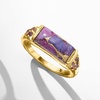 image:imageRossSimons Purple Turquoise and 10 ct tw Amethyst Ring in 18kt Gold Over SterlingAmethyst