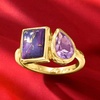 image:imageRossSimons Purple Turquoise and 110 Carat Amethyst Toi Et Moi Ring in 18kt Gold Over SterlingAmethyst