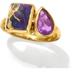image:imageRossSimons Purple Turquoise and 110 Carat Amethyst Toi Et Moi Ring in 18kt Gold Over SterlingAmethyst