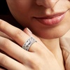 image:imageRossSimons RhodiumPlated Beaded Border RingNo Gemstone