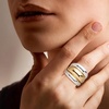 image:imageRossSimons Silver and 14kt GoldPlated 3Row RingNo Gemstone