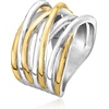 image:imageRossSimons Silver and 14kt GoldPlated MultiRow Highway RingNo Gemstone